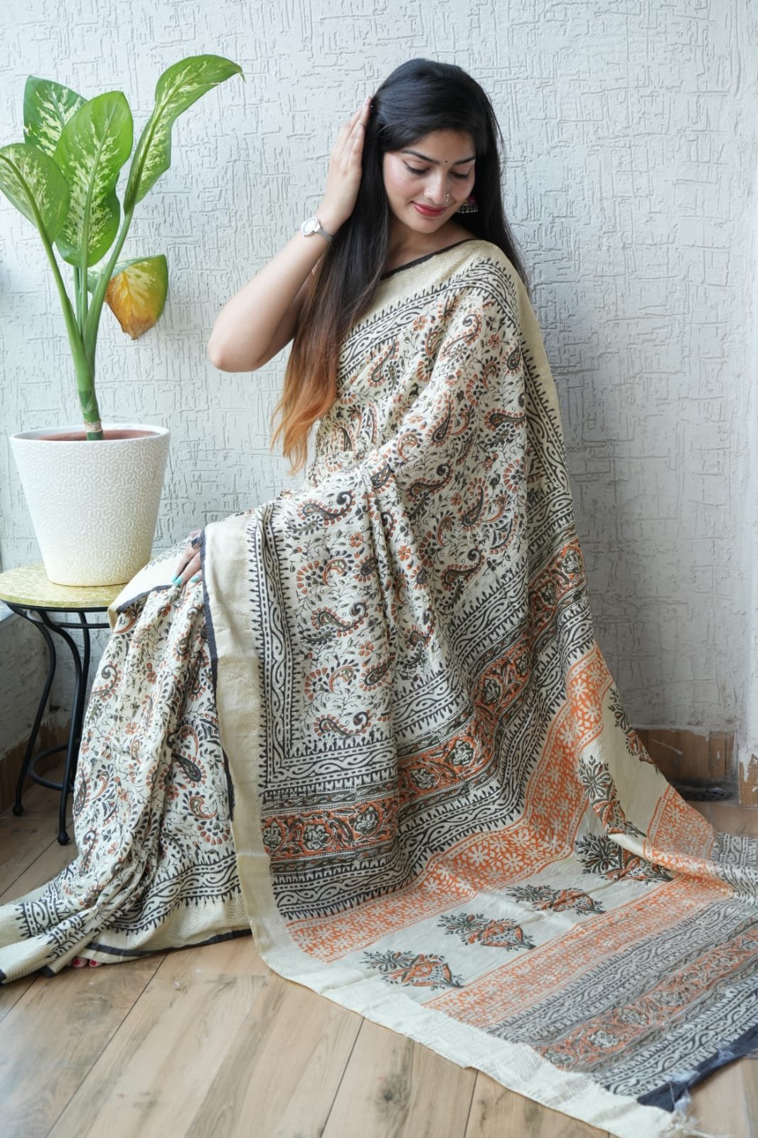 Geecha Border Art Chanderi Saree