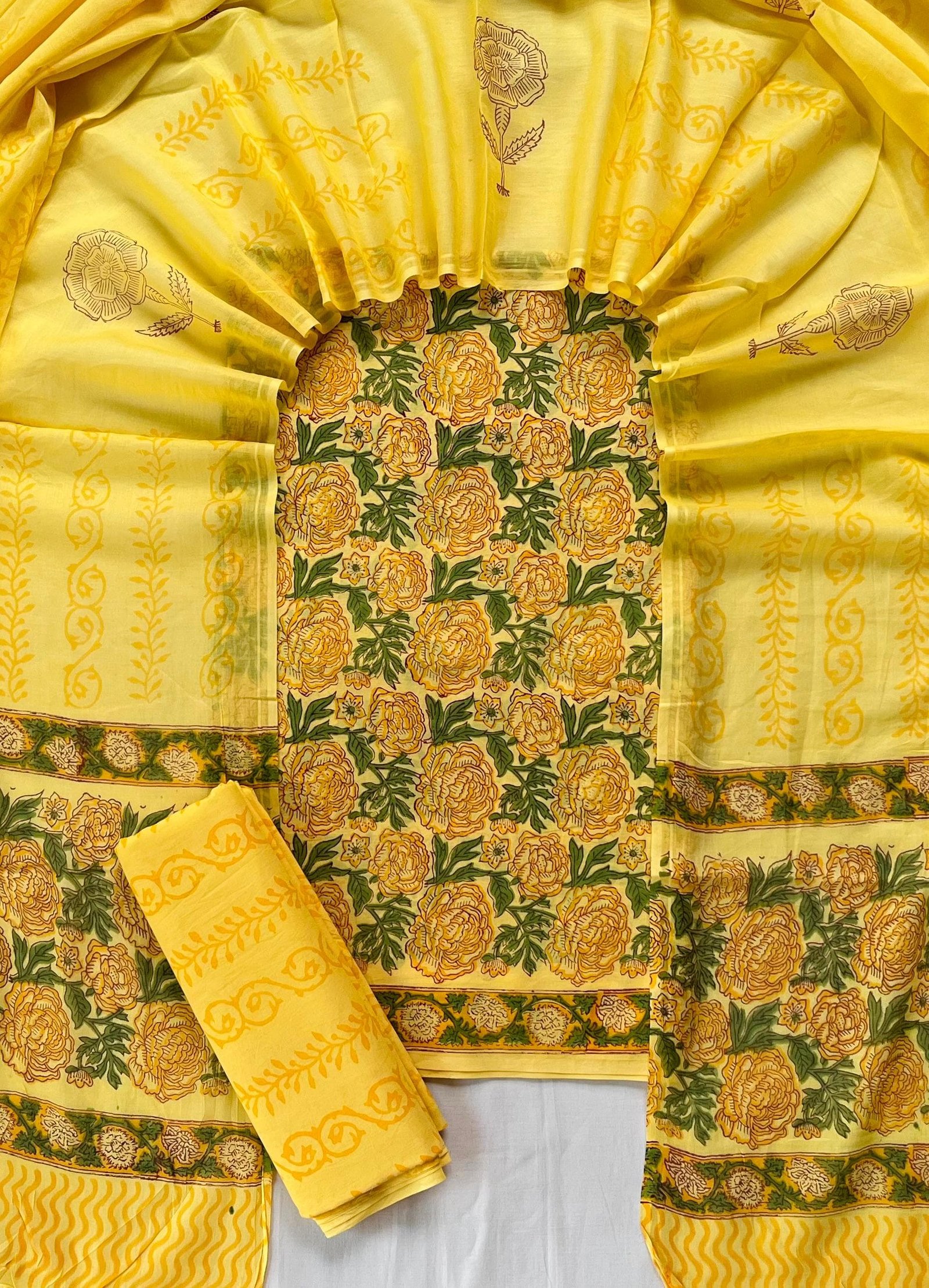 Cotton Dupatta Block Printed Suit