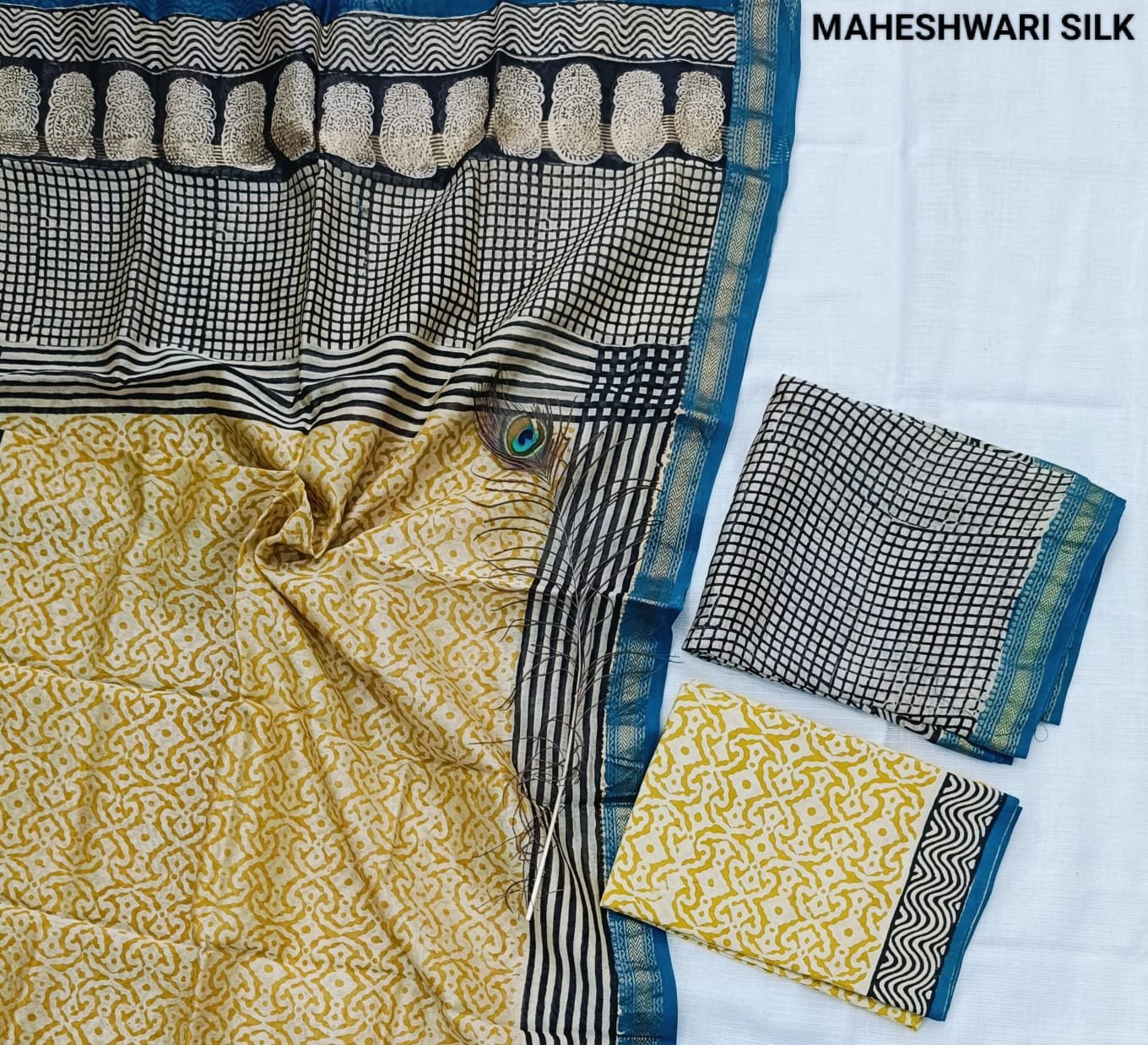 Maheshwari Hand Block Printed Suit