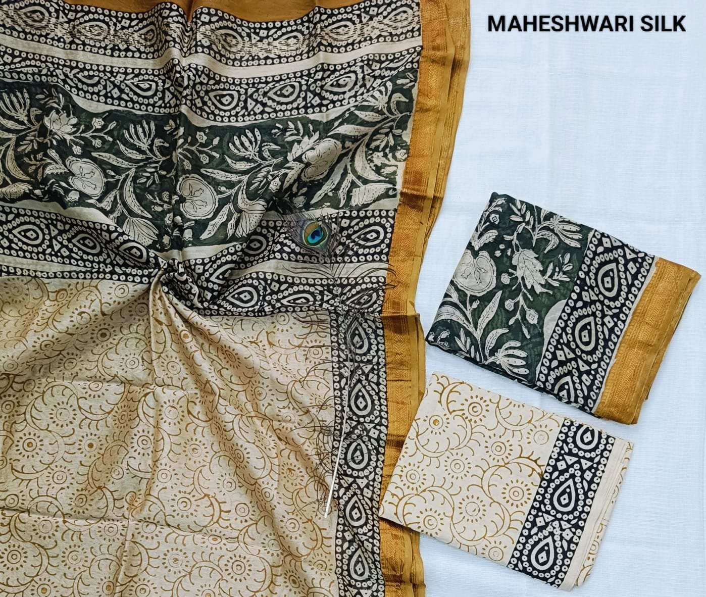 Maheshwari Hand Block Printed Suit