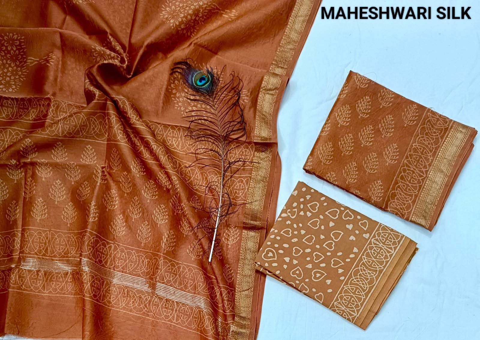 Maheshwari Hand Block Printed Suit