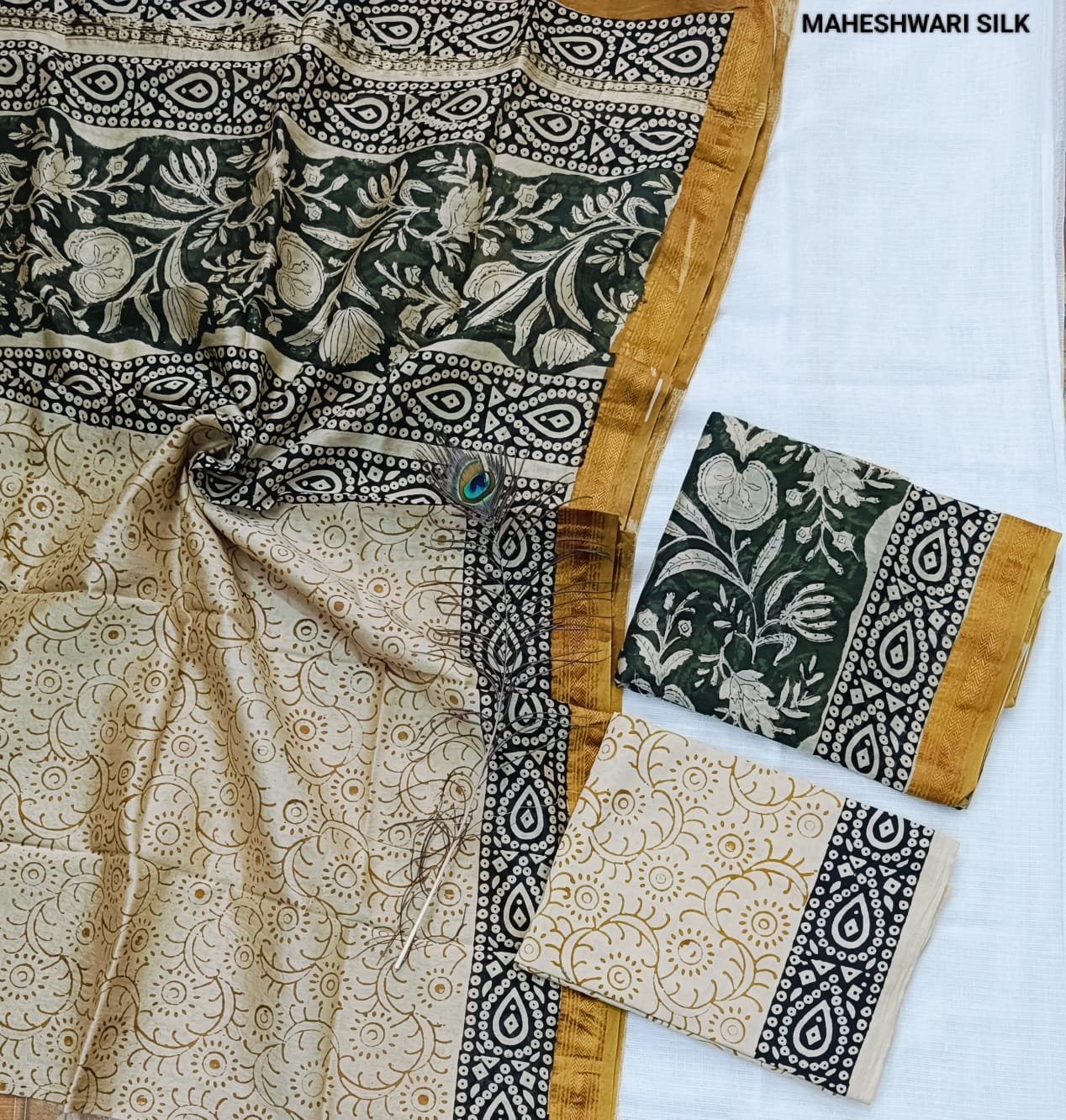 Maheshwari Hand Block Printed Suit