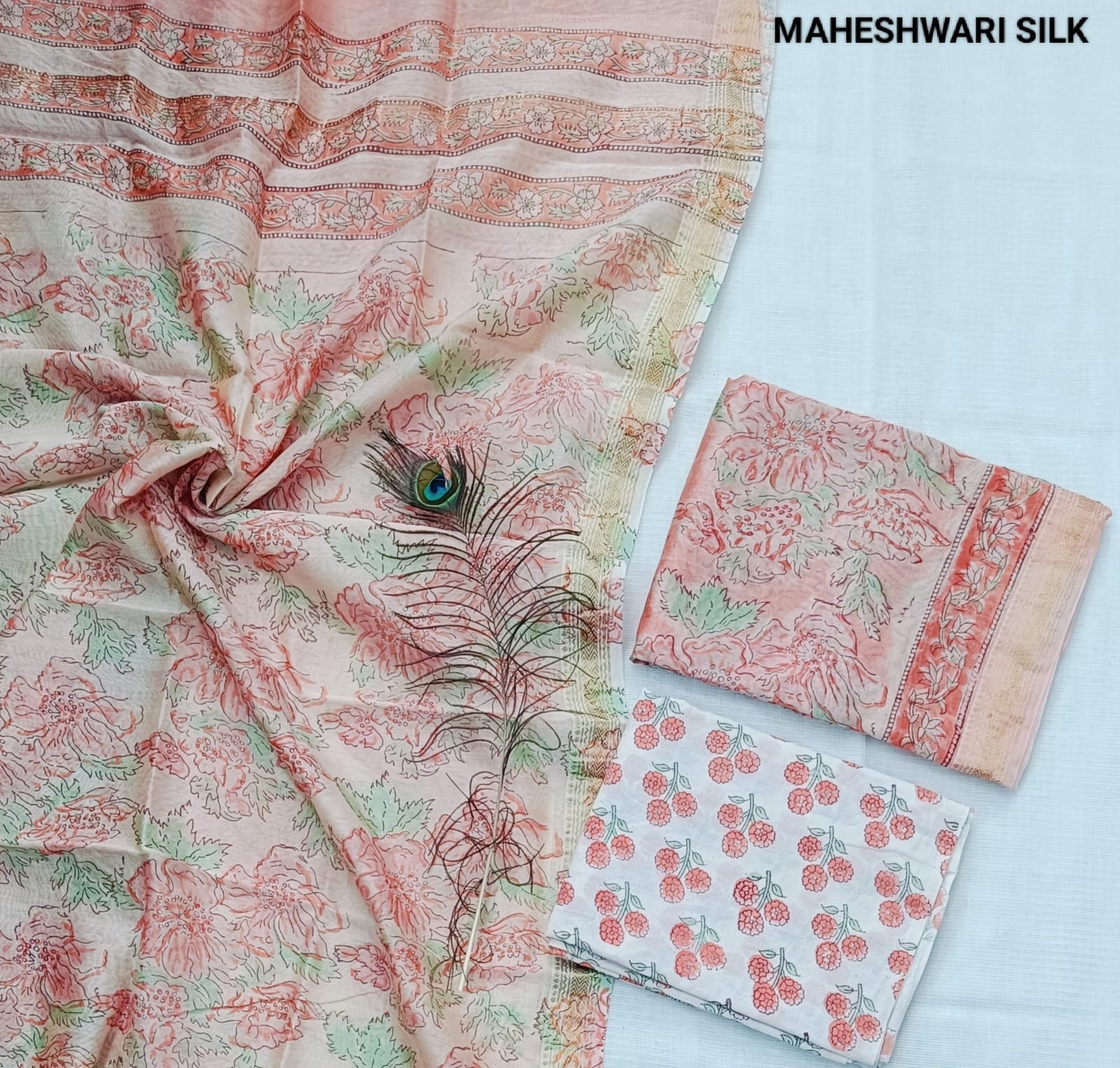 Maheshwari Hand Block Printed Suit