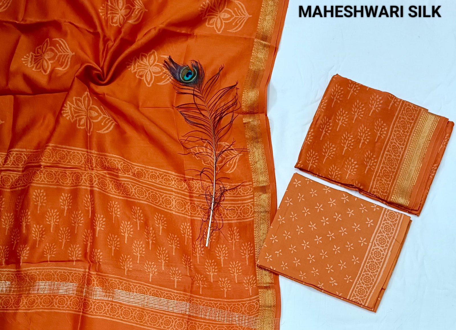 Maheshwari Hand Block Printed Suit