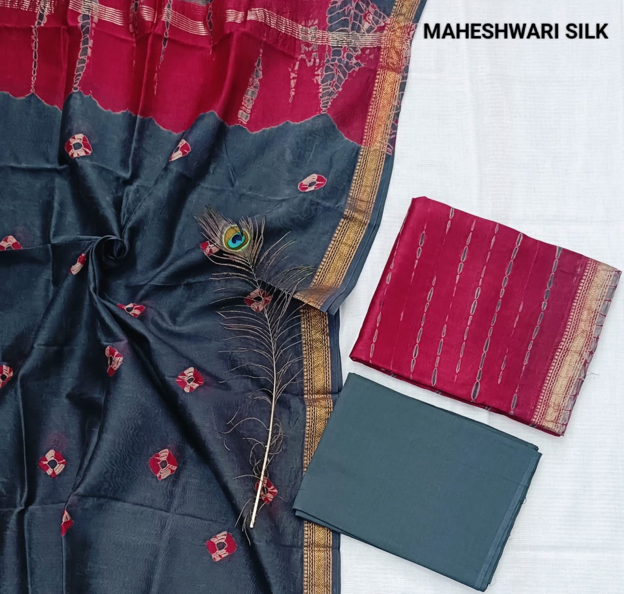 Maheshwari Hand Block Printed Suit