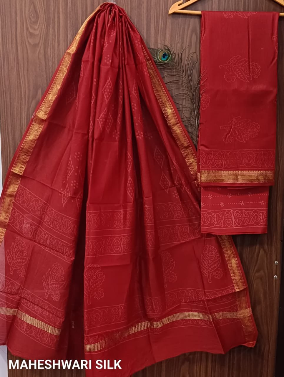 Maheshwari Hand Block Printed Suit