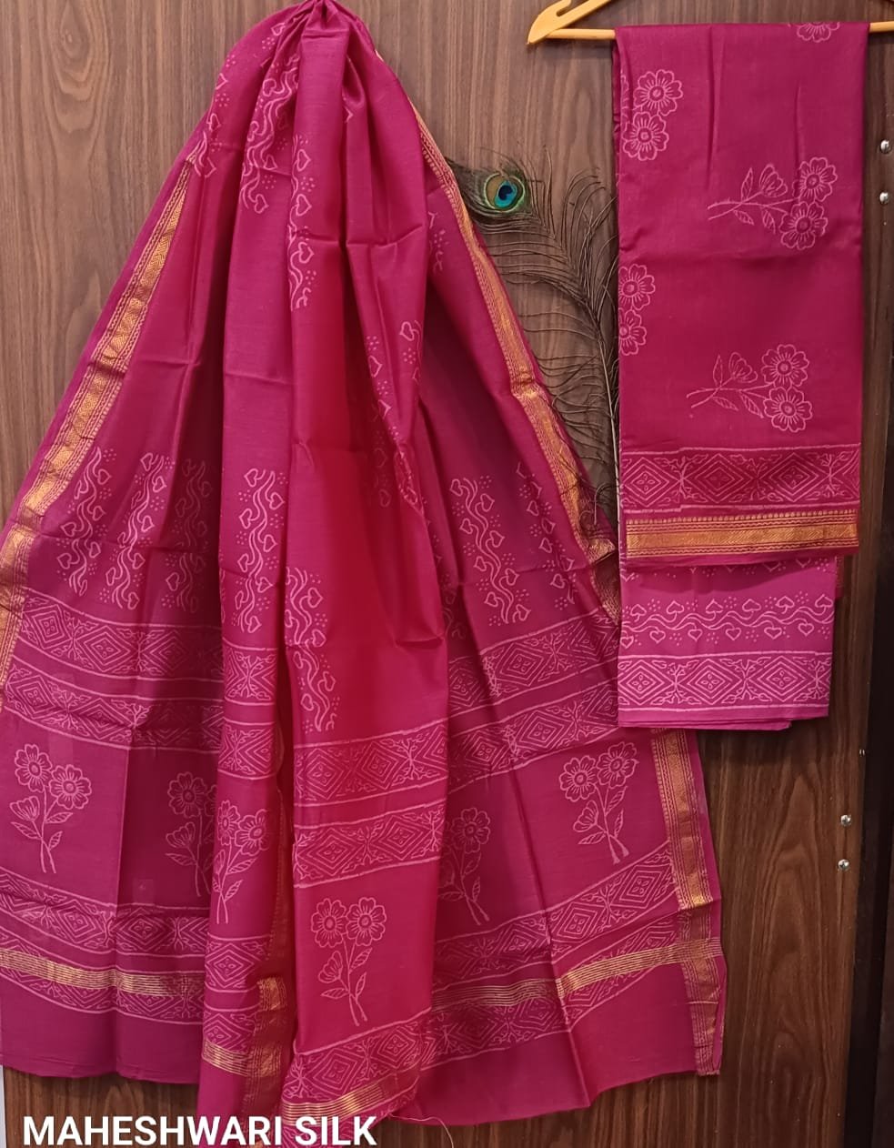 Maheshwari Hand Block Printed Suit