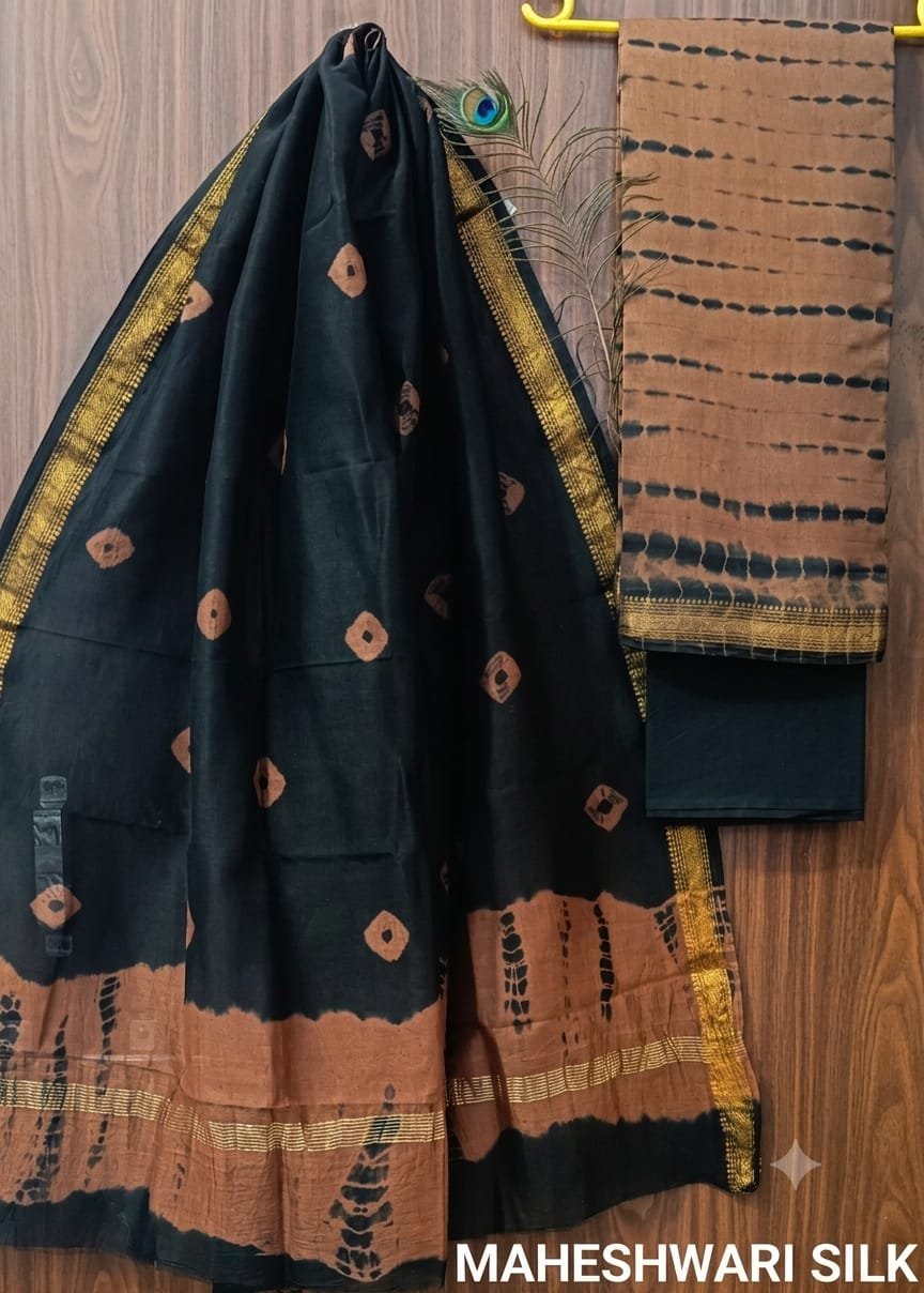 Maheshwari Hand Block Printed Suit