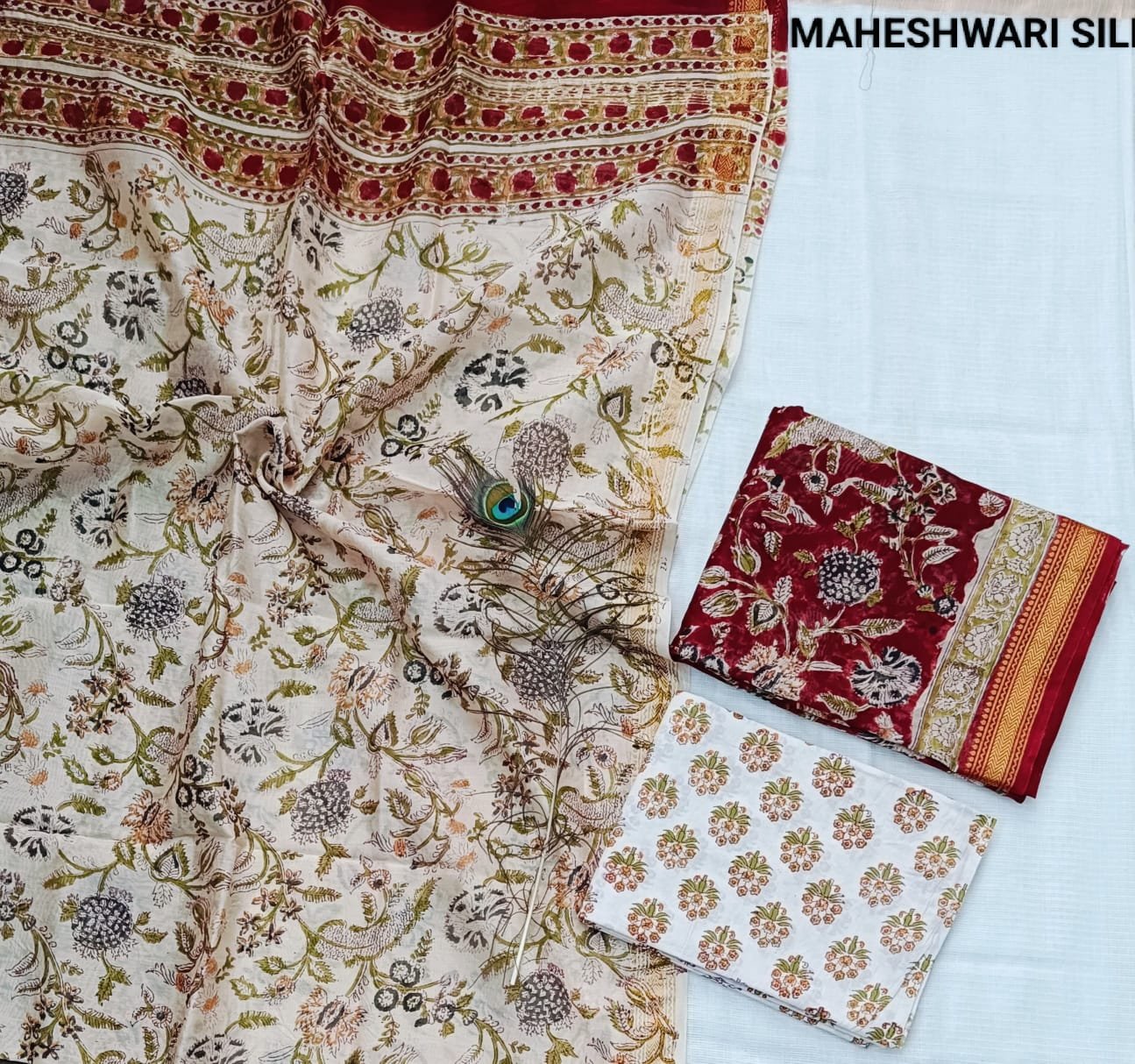 Maheshwari Hand Block Printed Suit