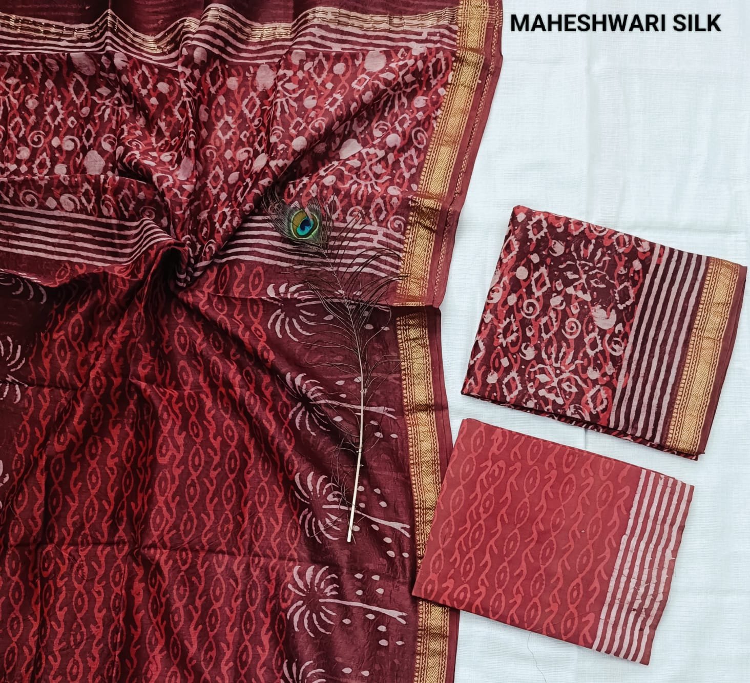 Maheshwari Hand Block Printed Suit