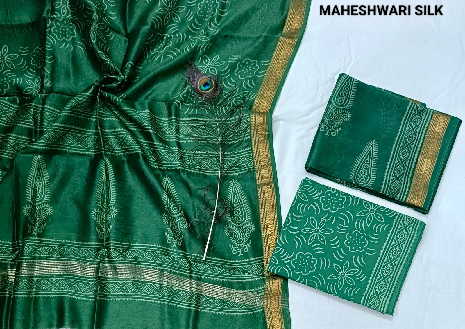 Maheshwari Hand Block Printed Suit