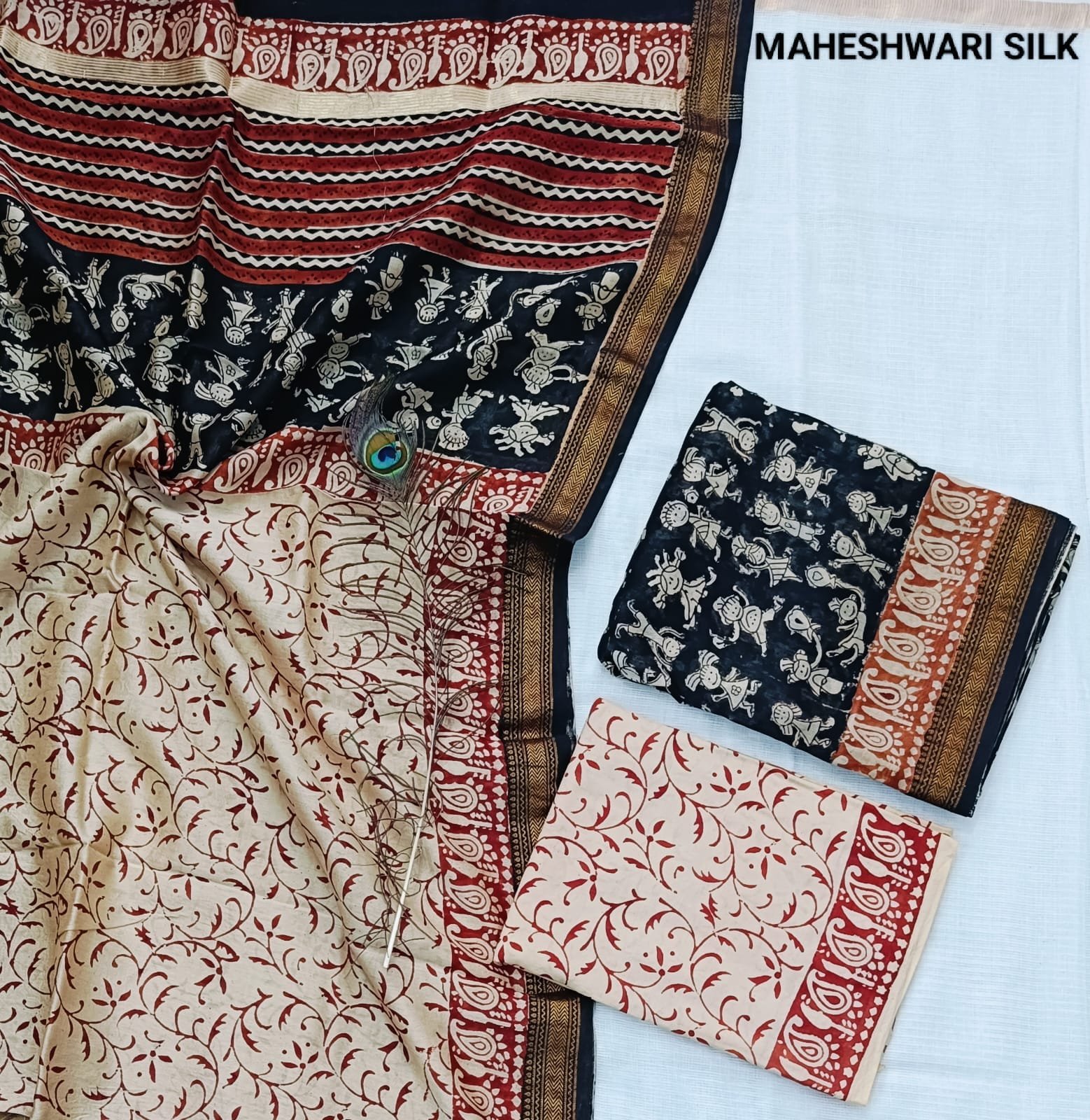 Maheshwari Hand Block Printed Suit
