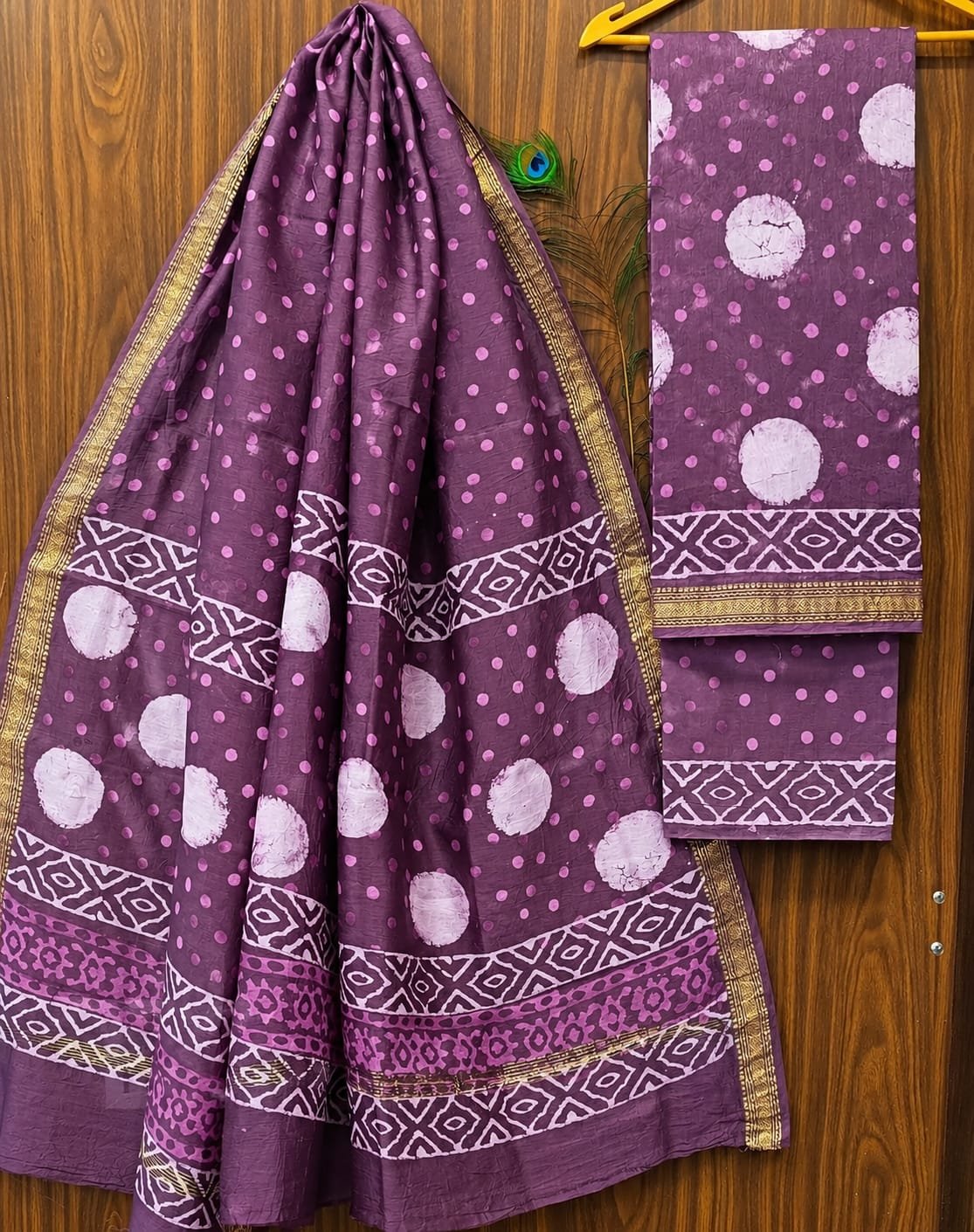 Maheshwari Hand Block Printed Suit