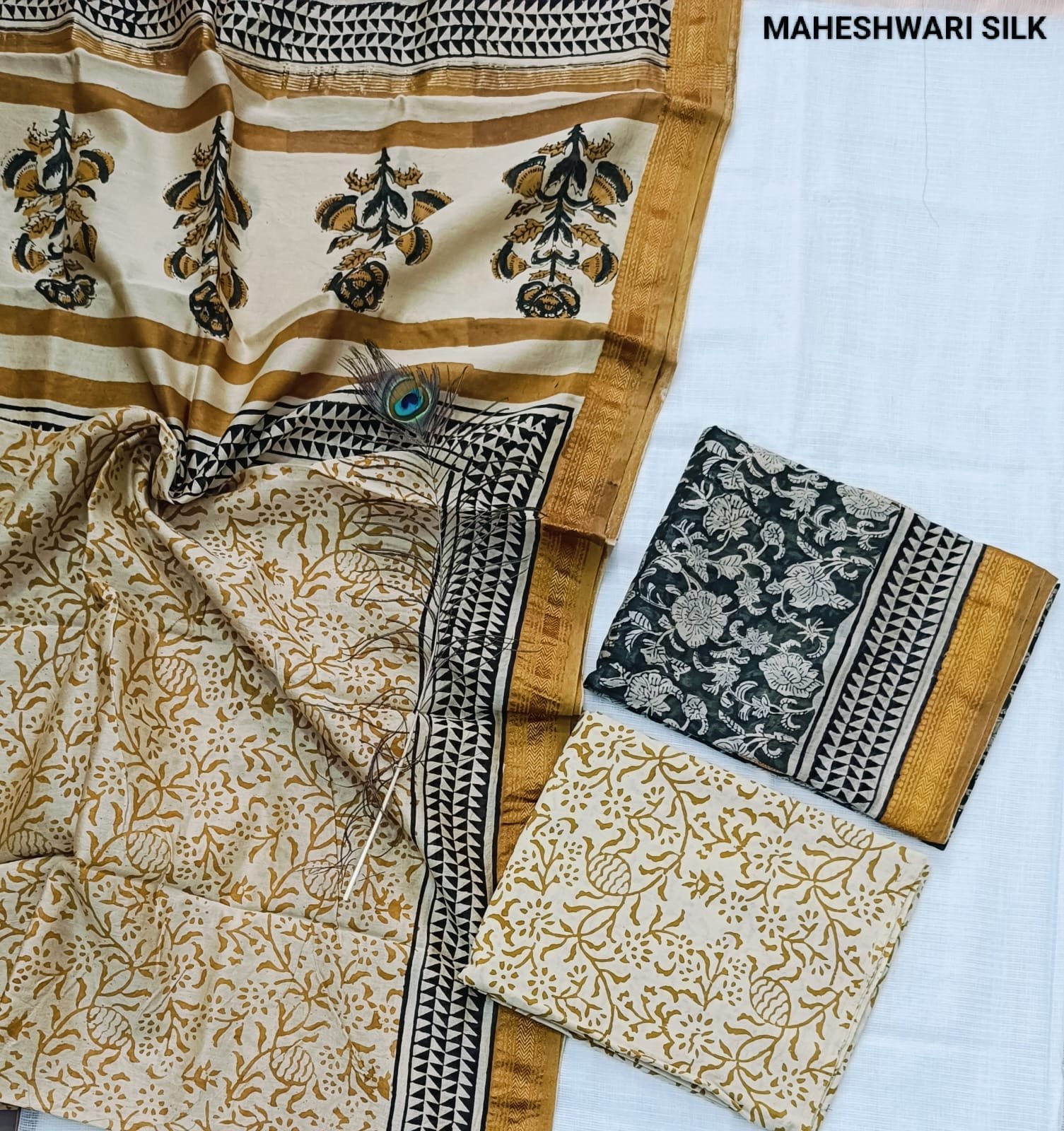 Maheshwari Hand Block Printed Suit