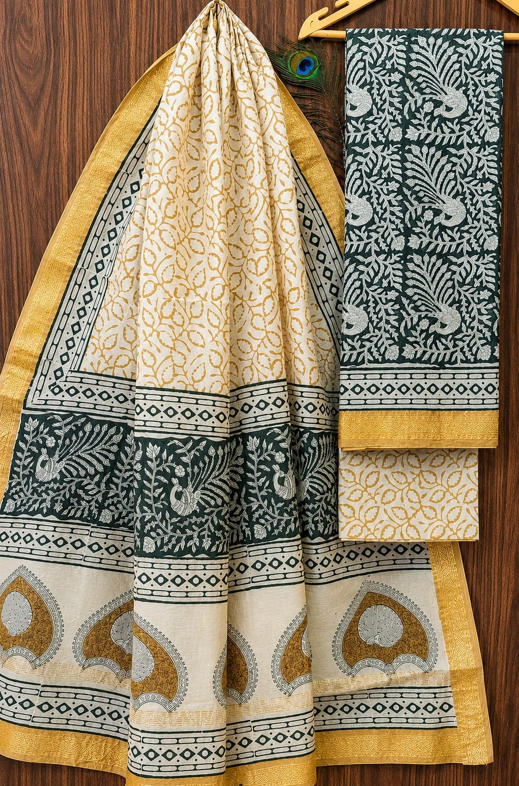 Maheshwari Hand Block Printed Suit
