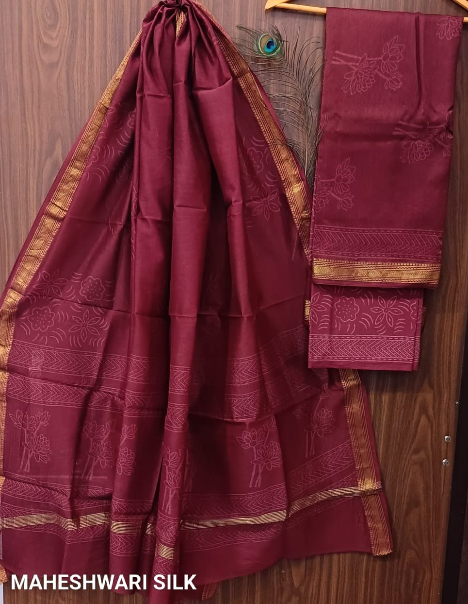 Maheshwari Hand Block Printed Suit