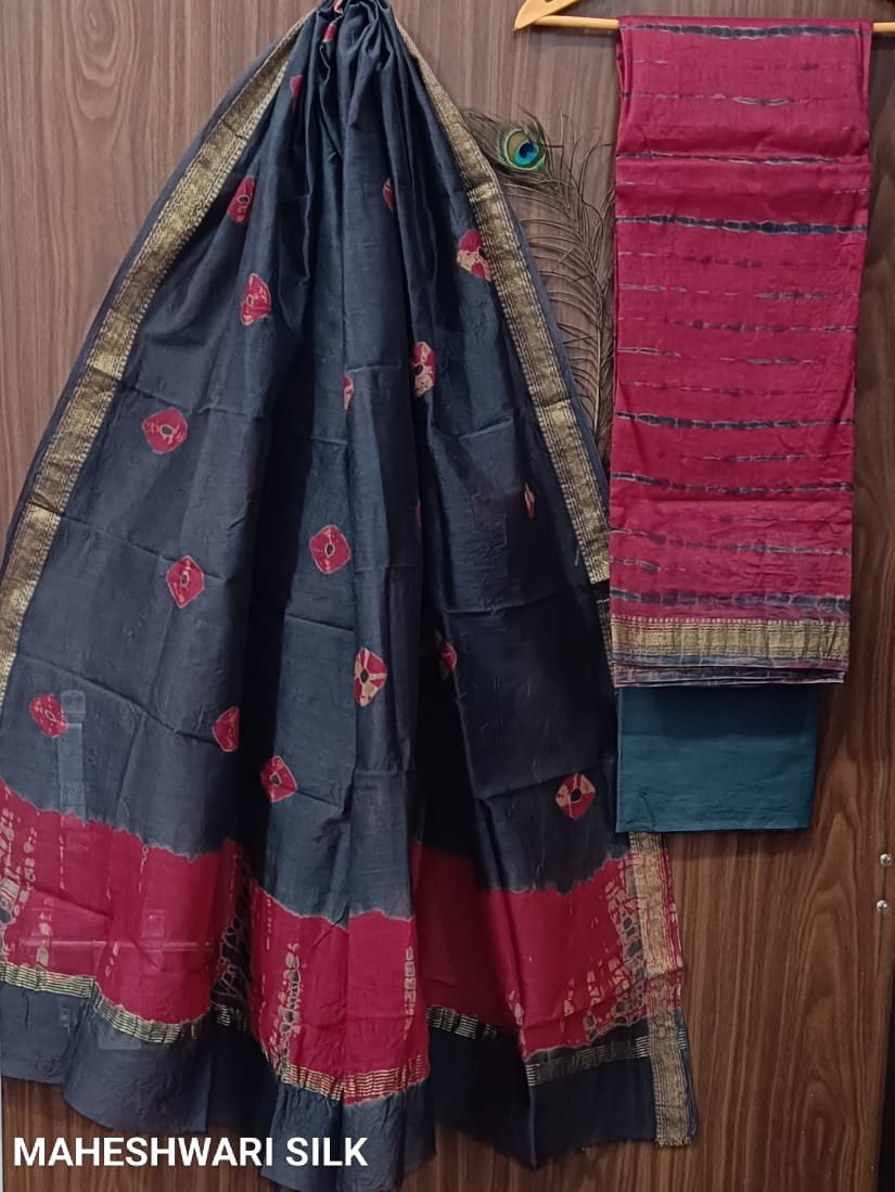 Maheshwari Hand Block Printed Suit