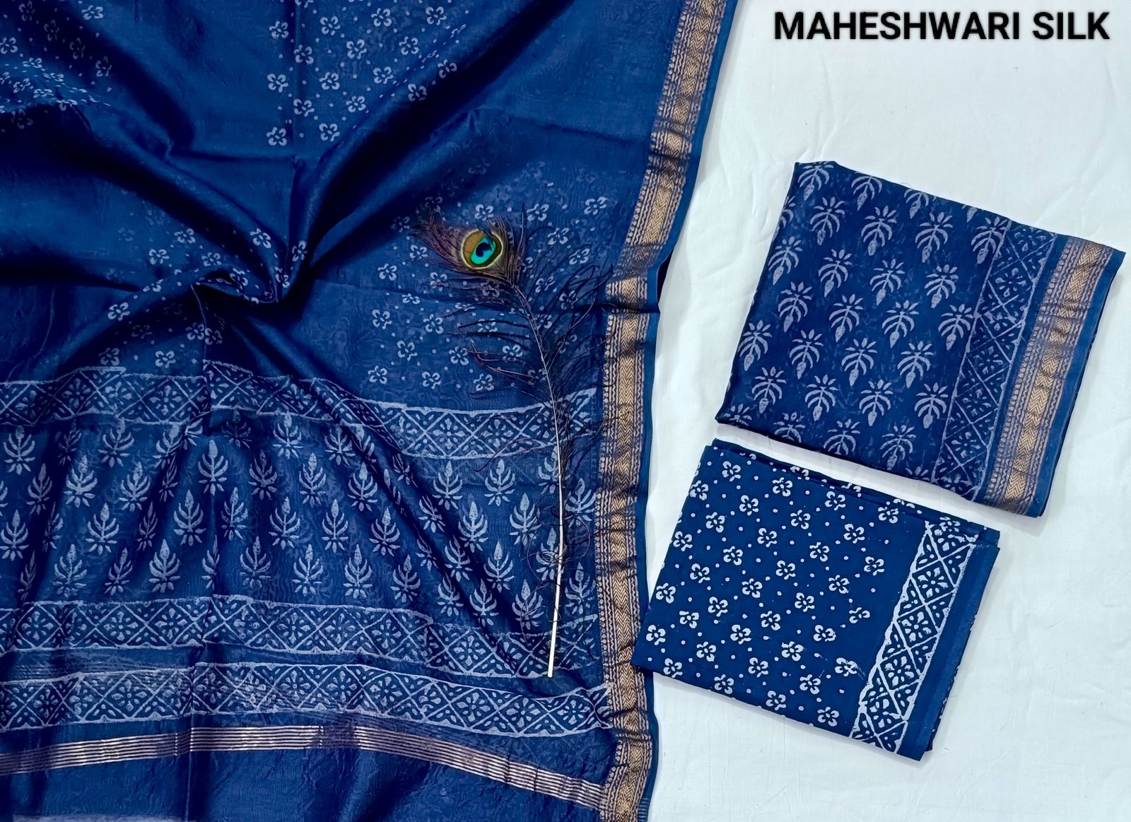 Maheshwari Hand Block Printed Suit