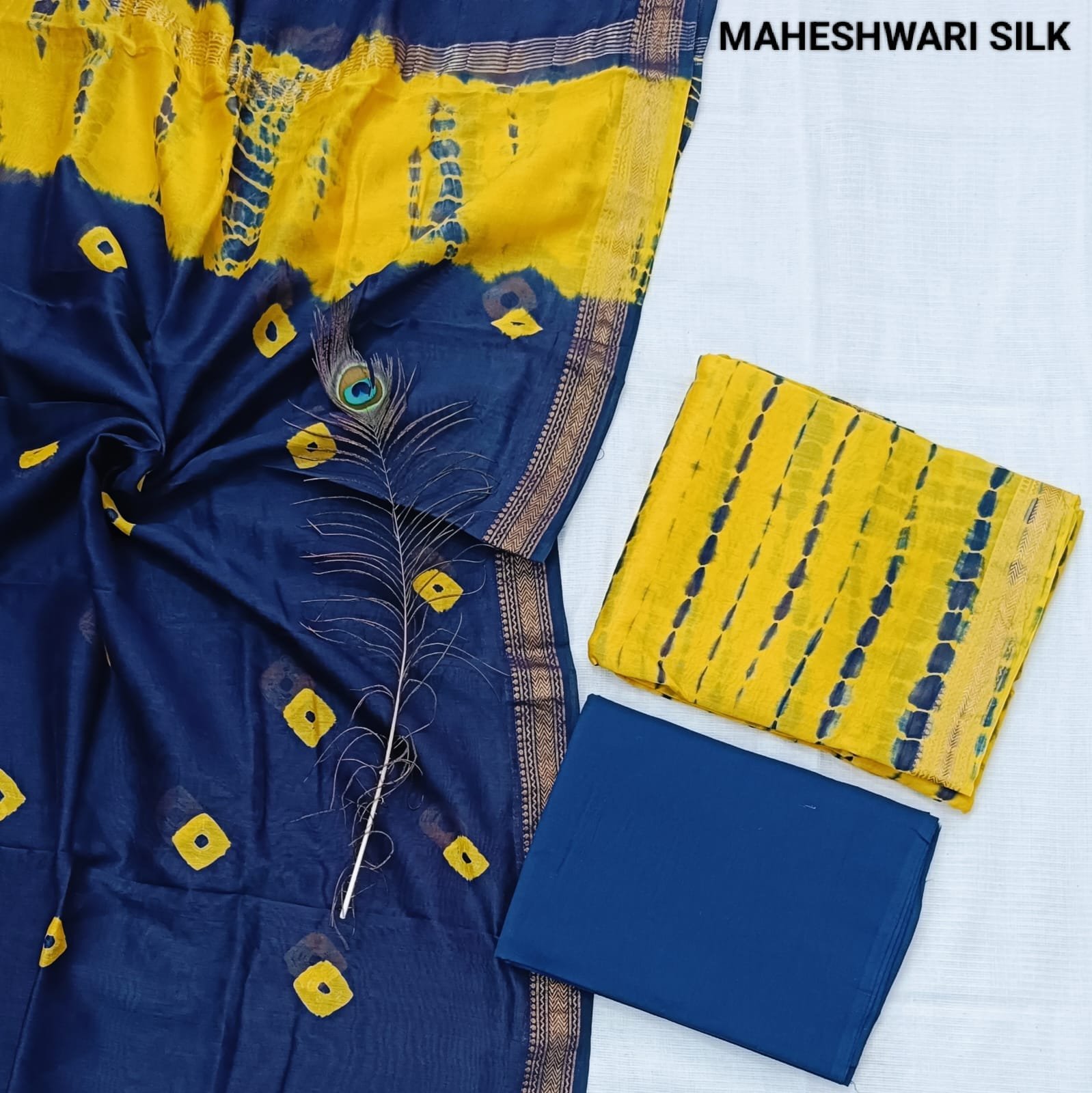 Maheshwari Hand Block Printed Suit
