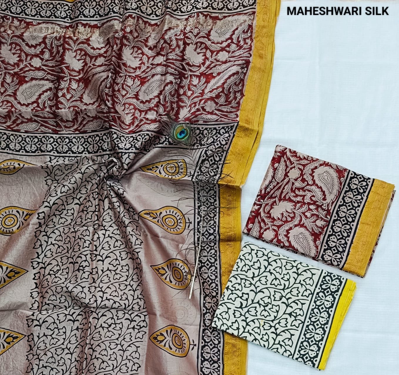 Maheshwari Hand Block Printed Suit