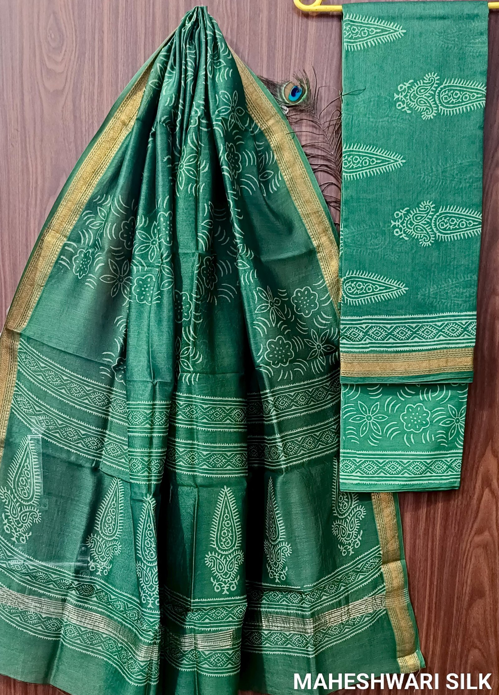 Maheshwari Hand Block Printed Suit