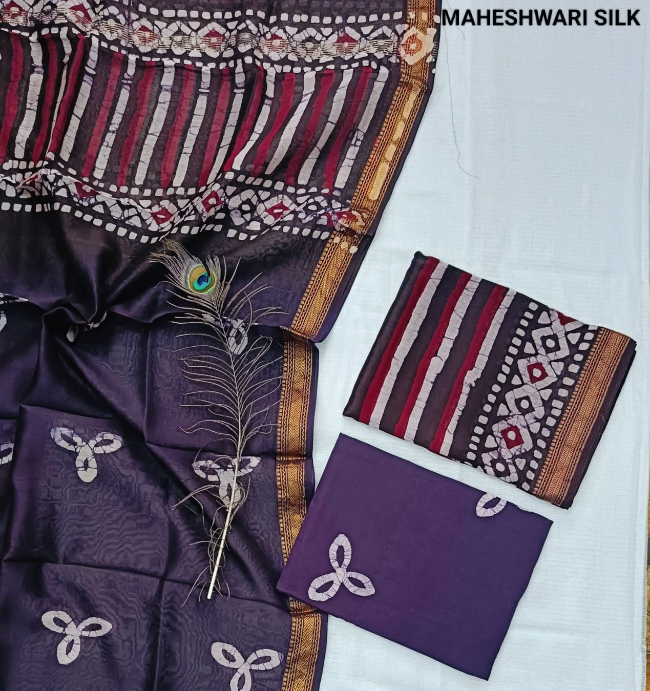 Maheshwari Hand Block Printed Suit
