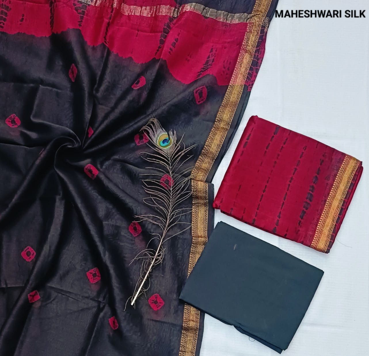 Maheshwari Hand Block Printed Suit
