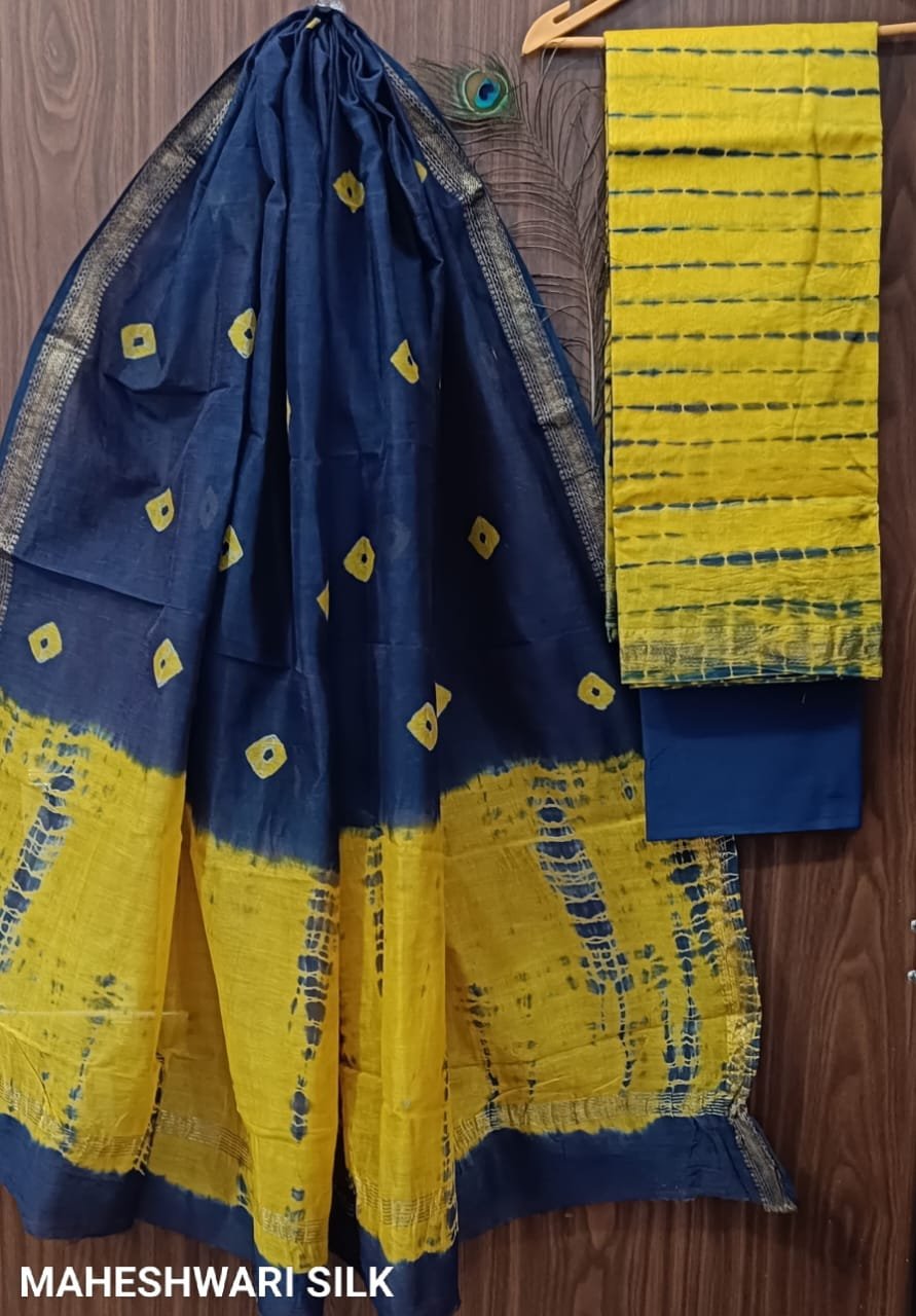 Maheshwari Hand Block Printed Suit