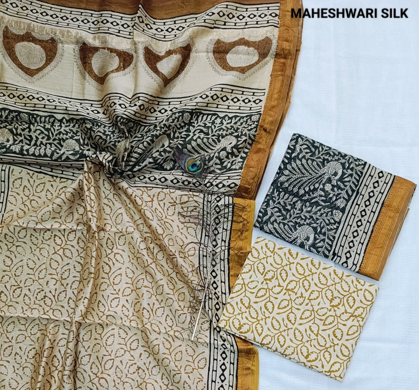 Maheshwari Hand Block Printed Suit