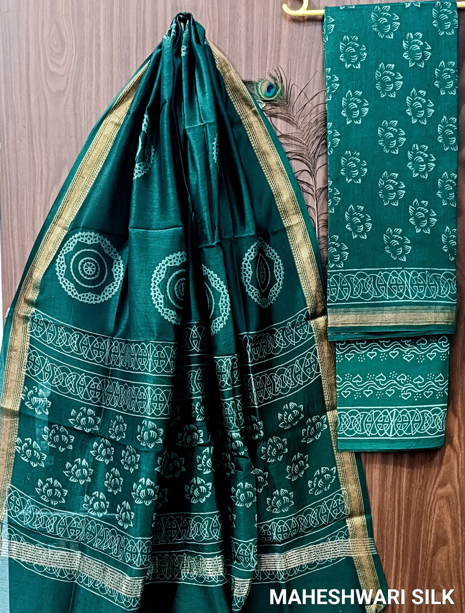 Maheshwari Hand Block Printed Suit