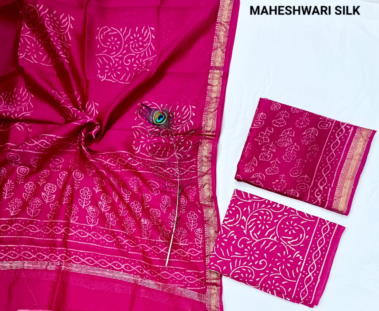 Maheshwari Hand Block Printed Suit