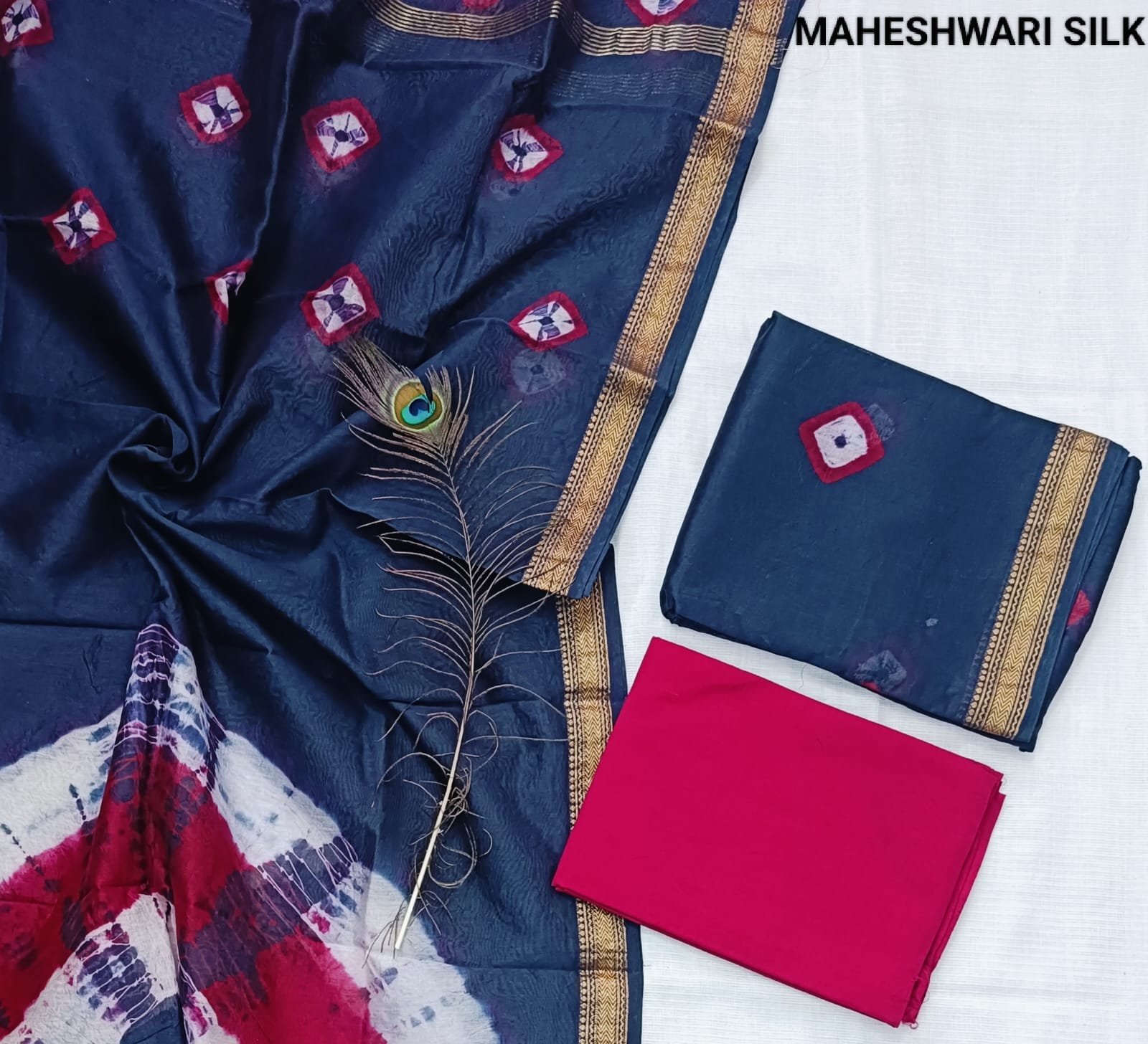 Maheshwari Hand Block Printed Suit