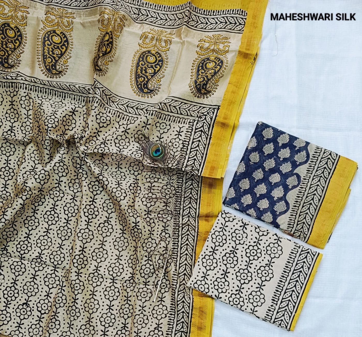 Maheshwari Hand Block Printed Suit