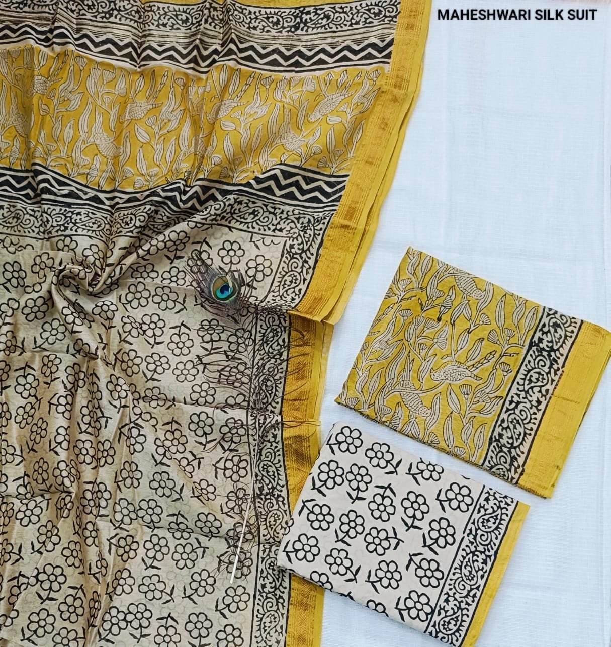 Maheshwari Hand Block Printed Suit