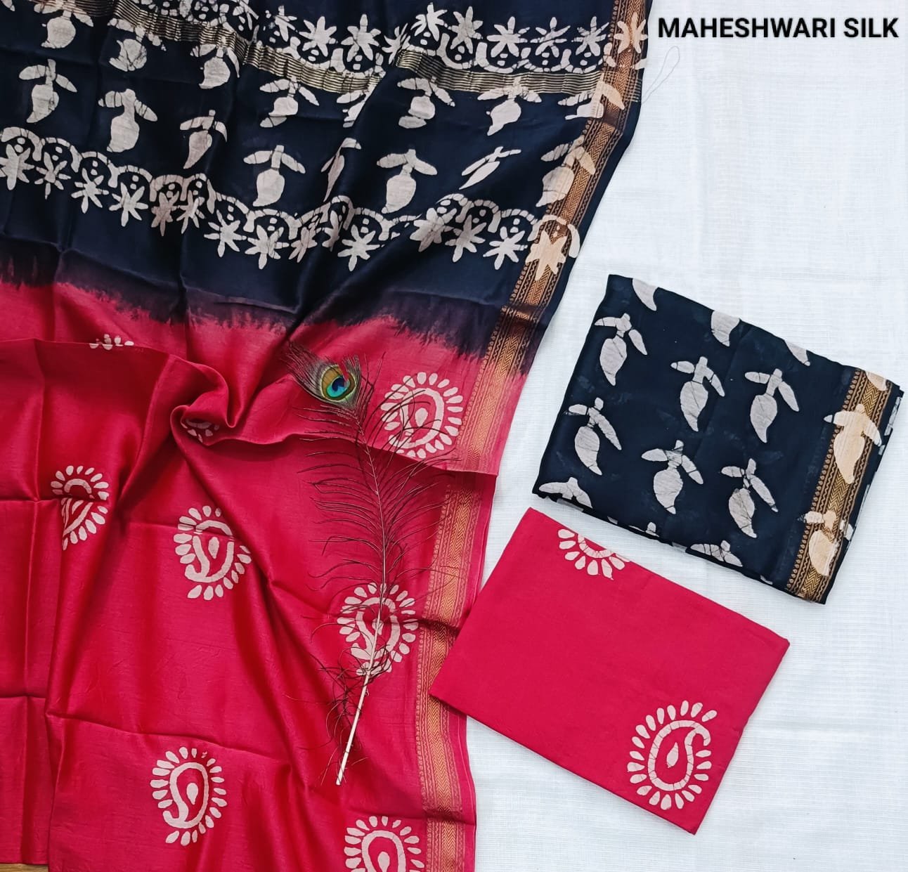 Maheshwari Hand Block Printed Suit
