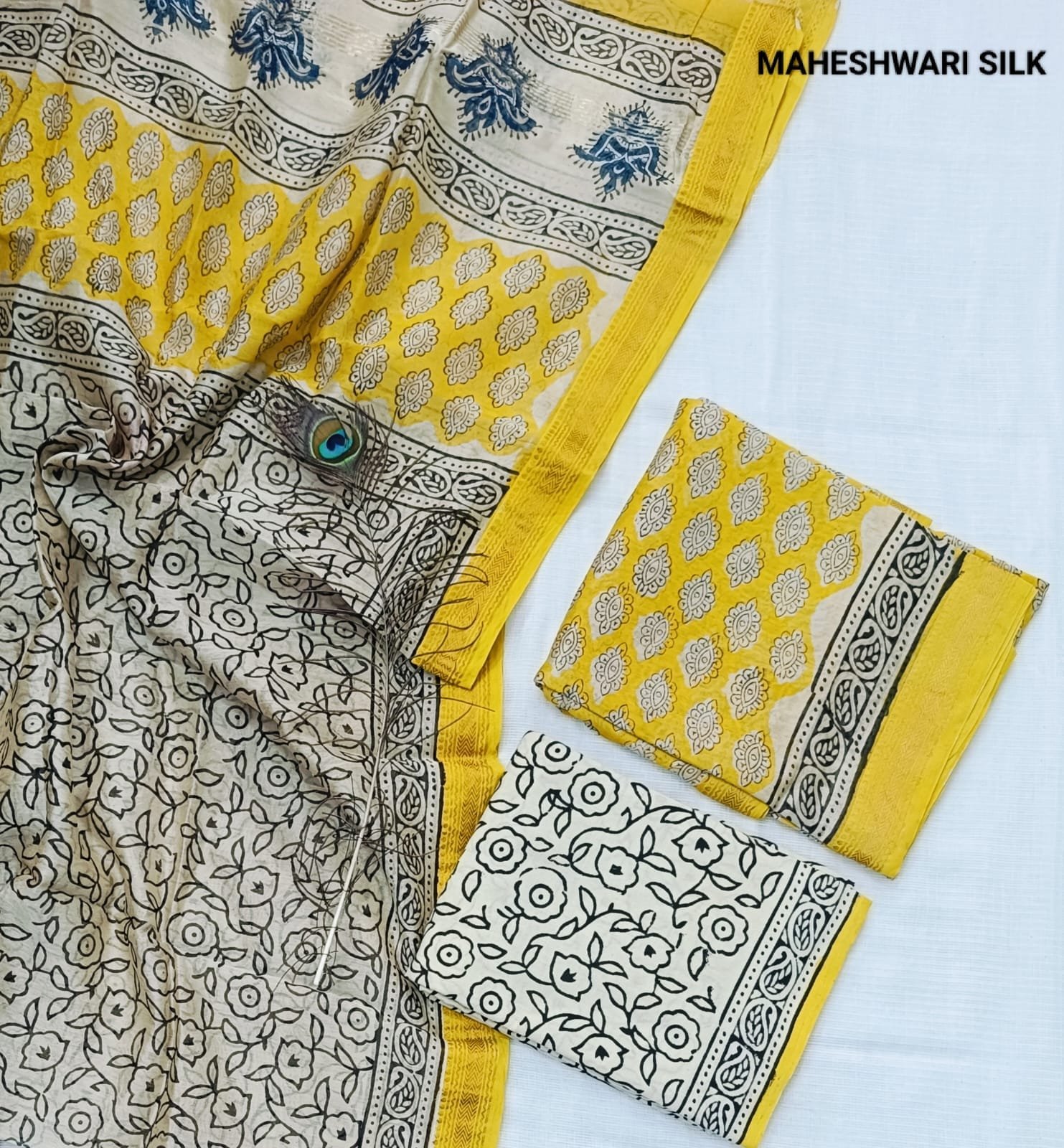 Maheshwari Hand Block Printed Suit