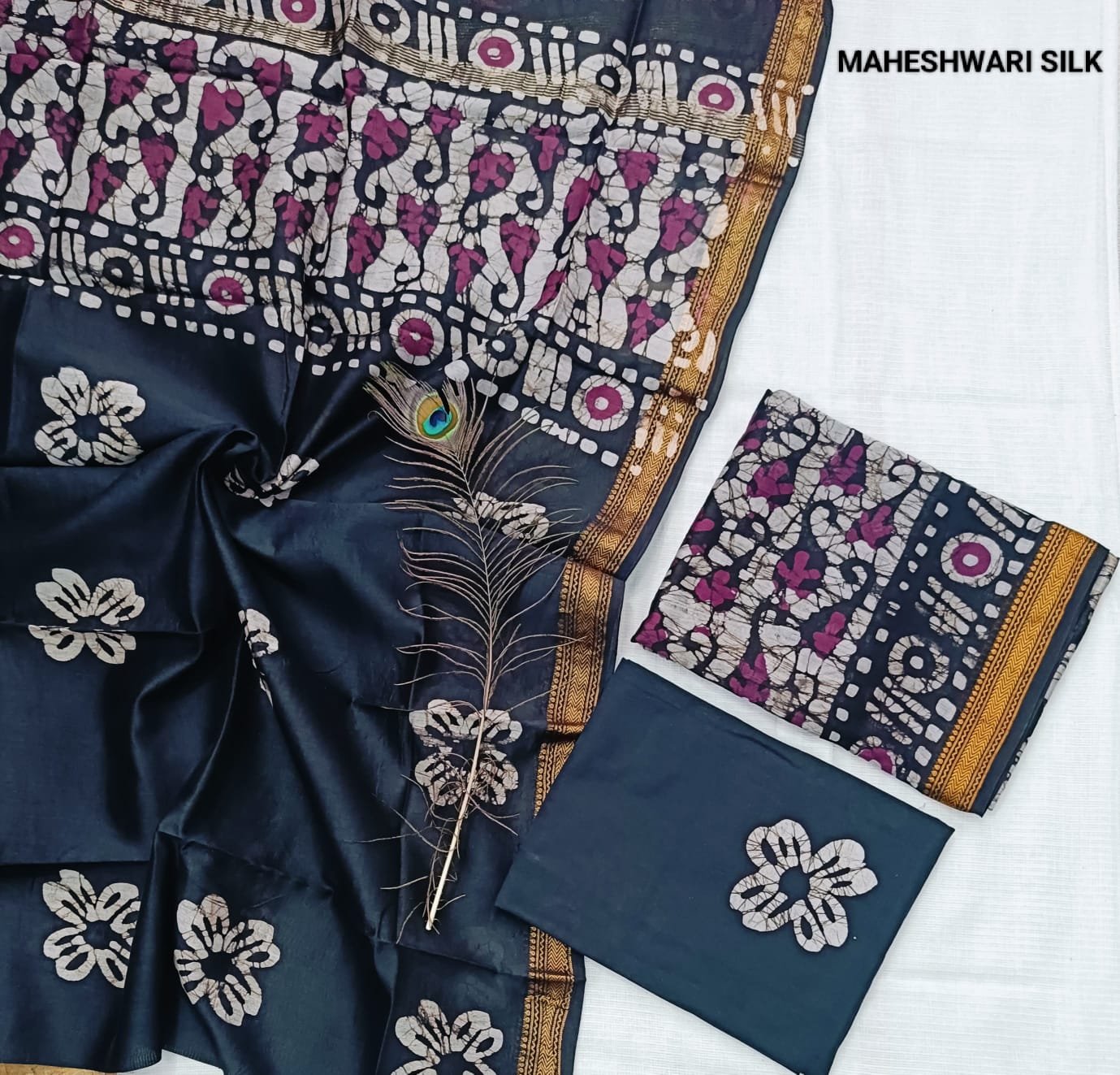 Maheshwari Hand Block Printed Suit