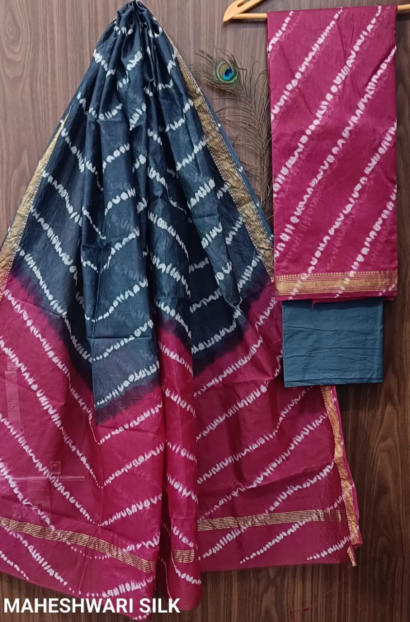 Maheshwari Hand Block Printed Suit