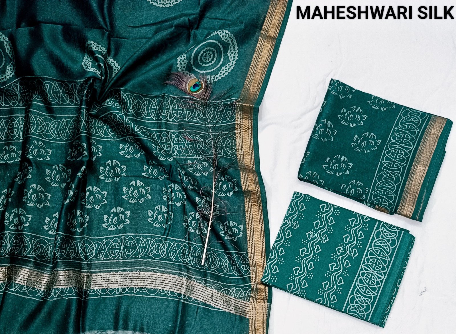 Maheshwari Hand Block Printed Suit
