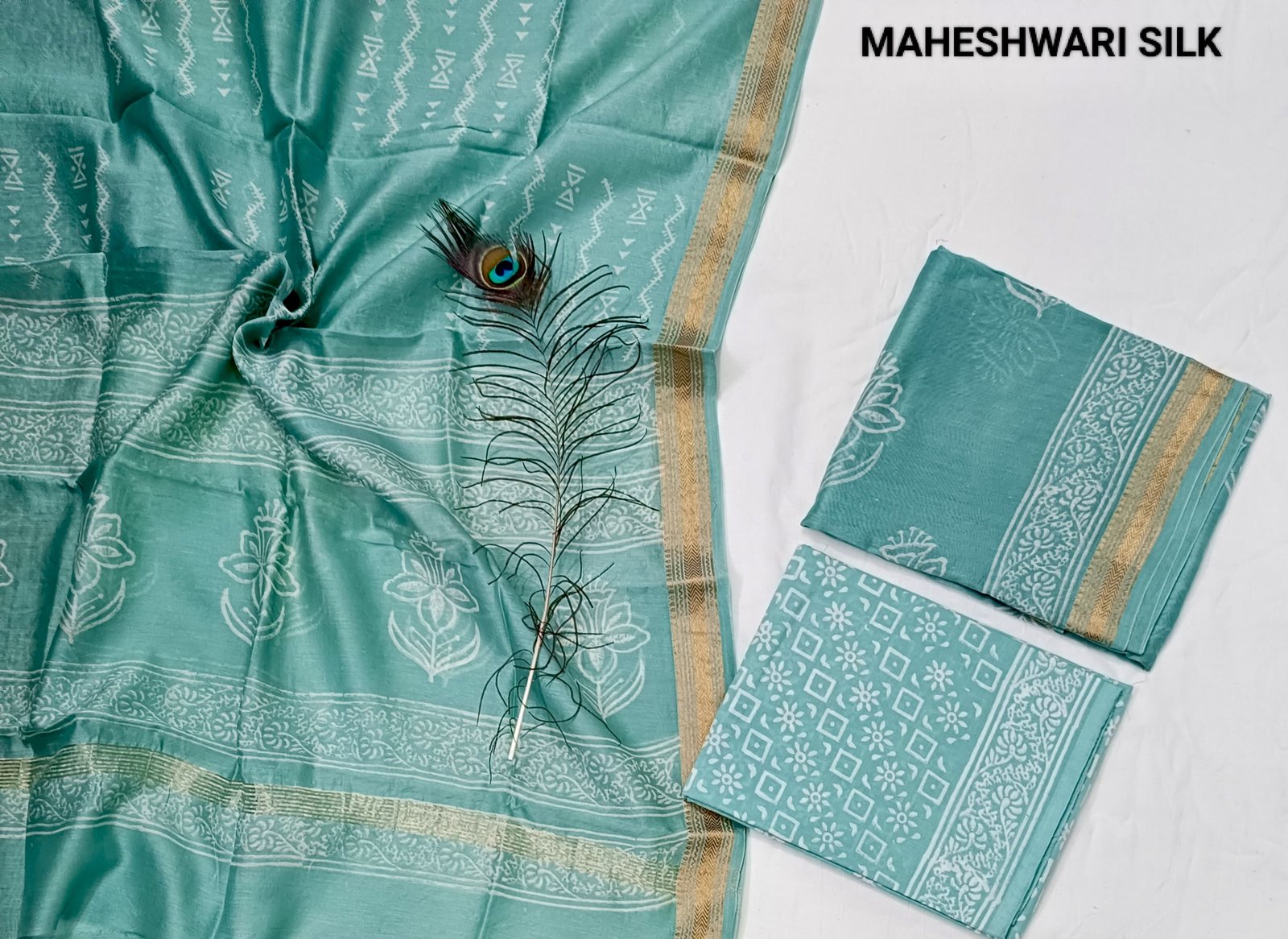 Maheshwari Hand Block Printed Suit