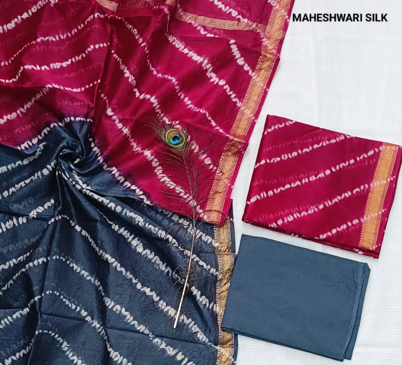 Maheshwari Hand Block Printed Suit