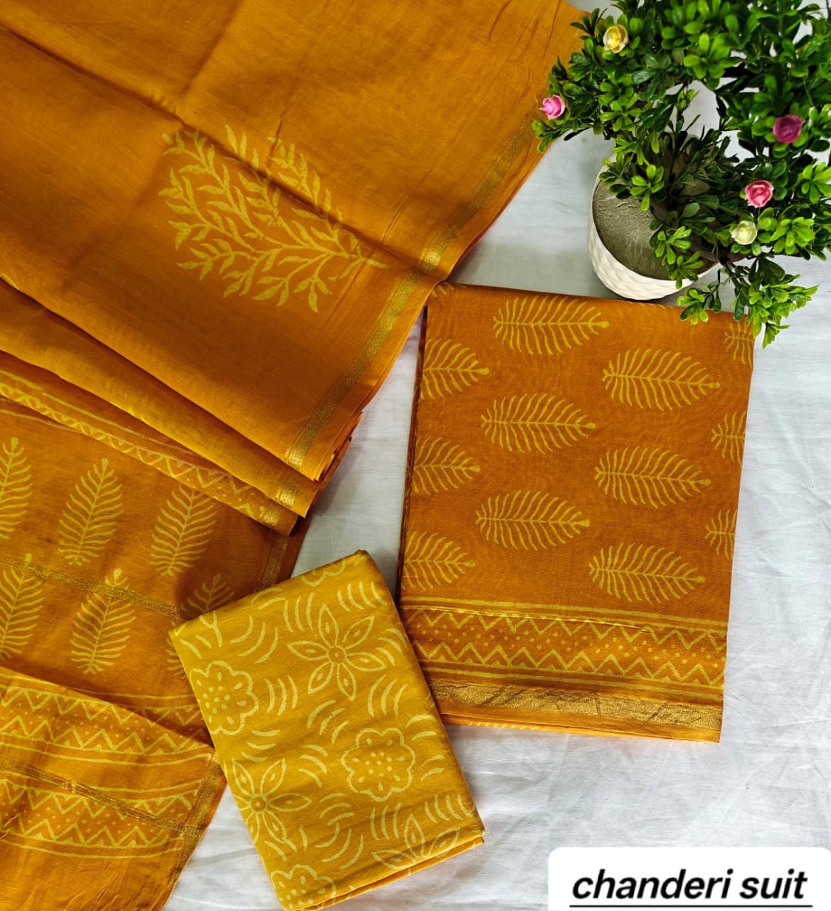 Chanderi Printed Suit Set
