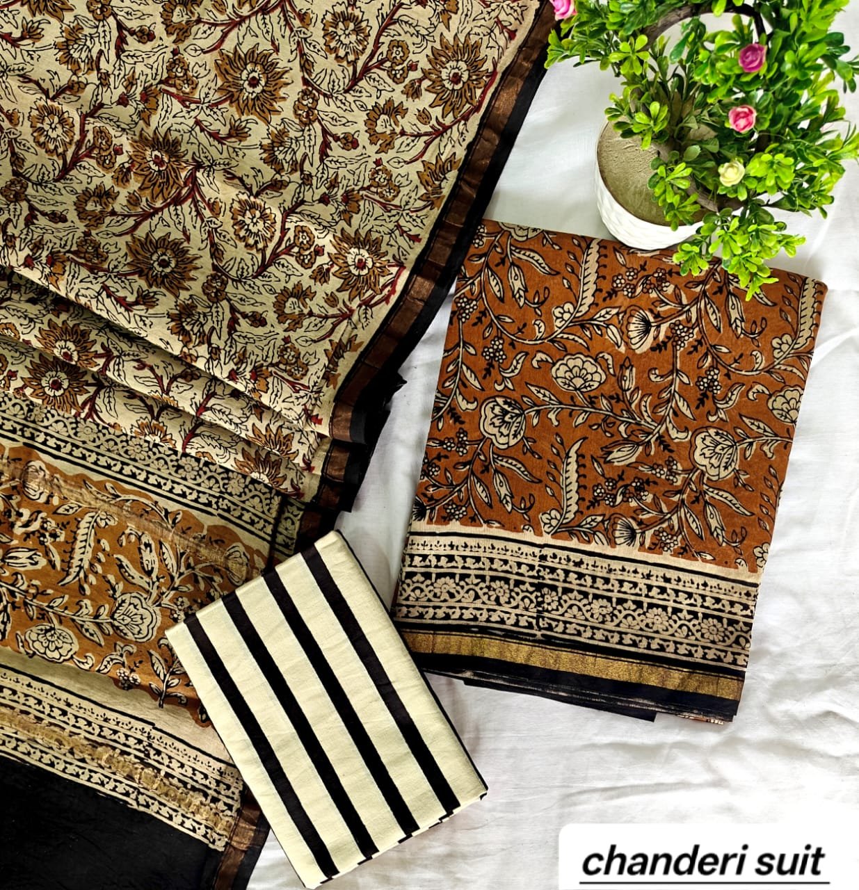Chanderi Printed Suit Set