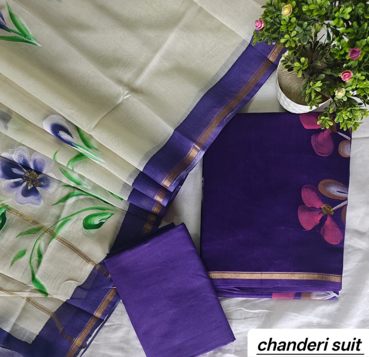 Chanderi Printed Suit Set
