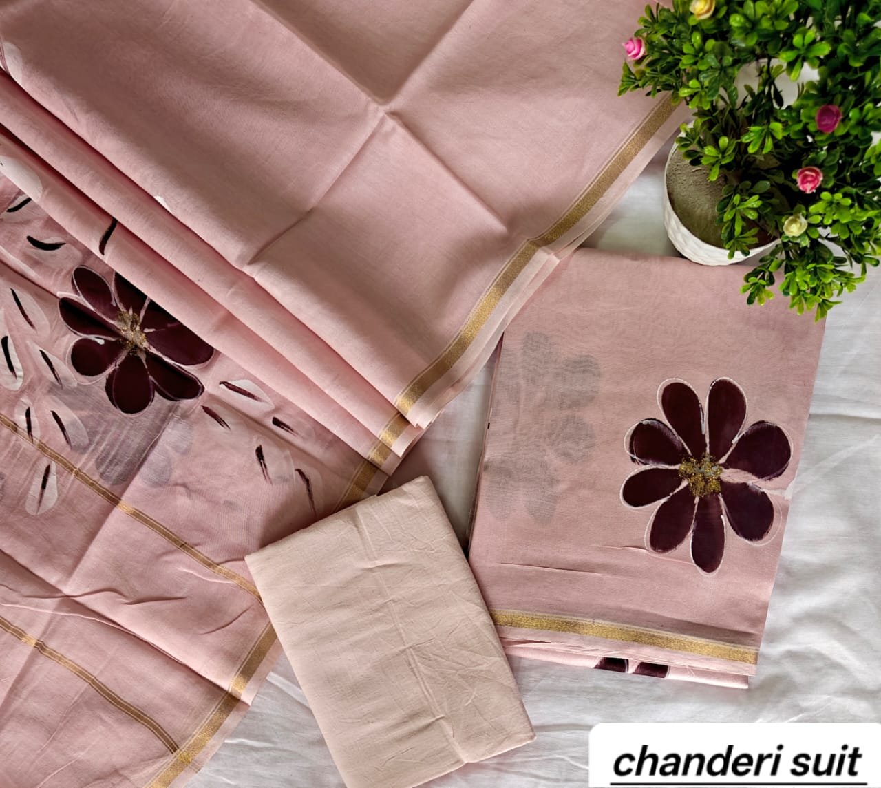 Chanderi Printed Suit Set
