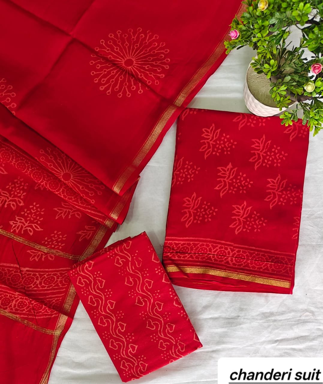 Chanderi Printed Suit Set
