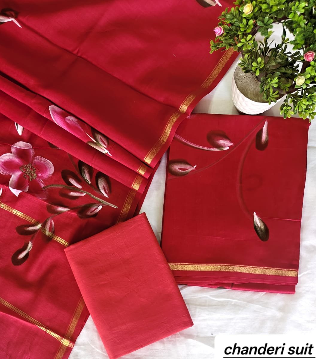 Chanderi Printed Suit Set