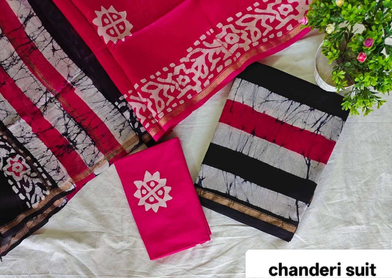 Chanderi Printed Suit Set