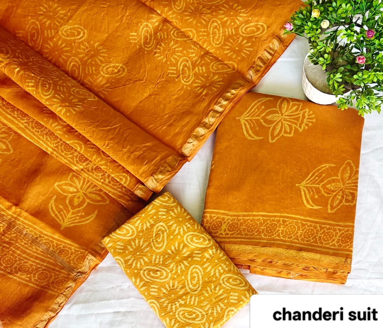 Chanderi Printed Suit Set