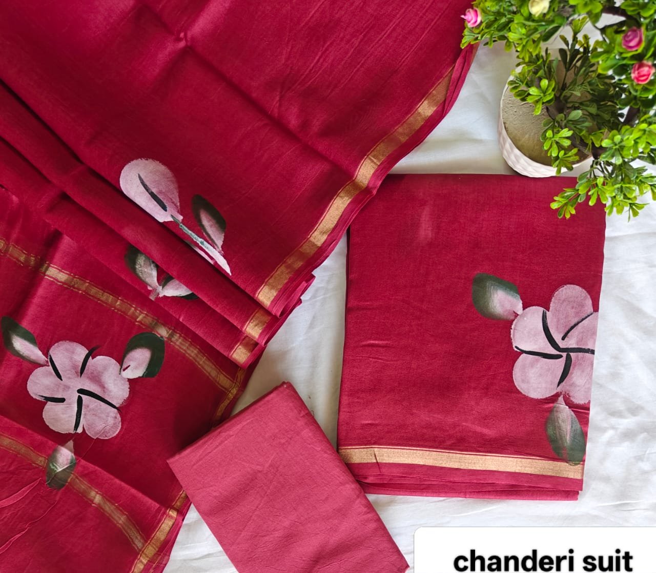 Chanderi Printed Suit Set